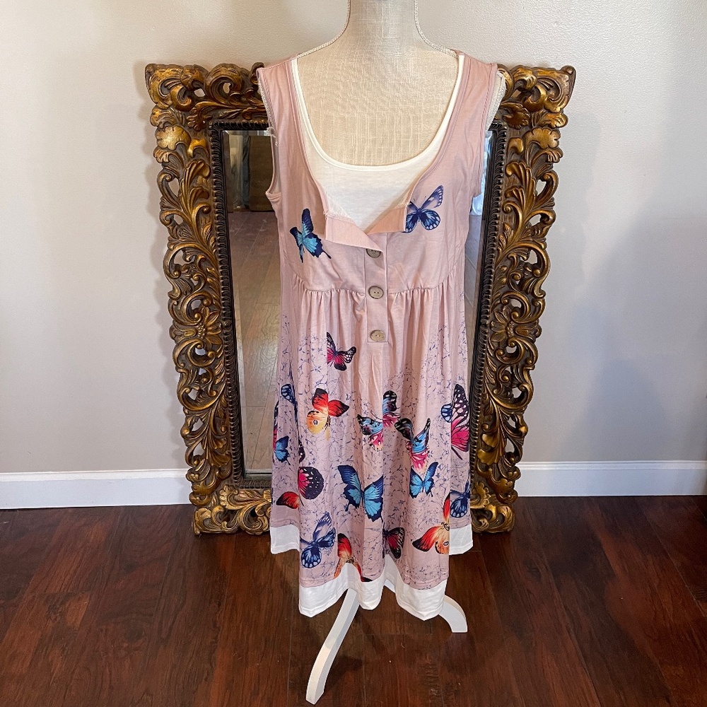Hekka Midi Butterfly Print Dress  M